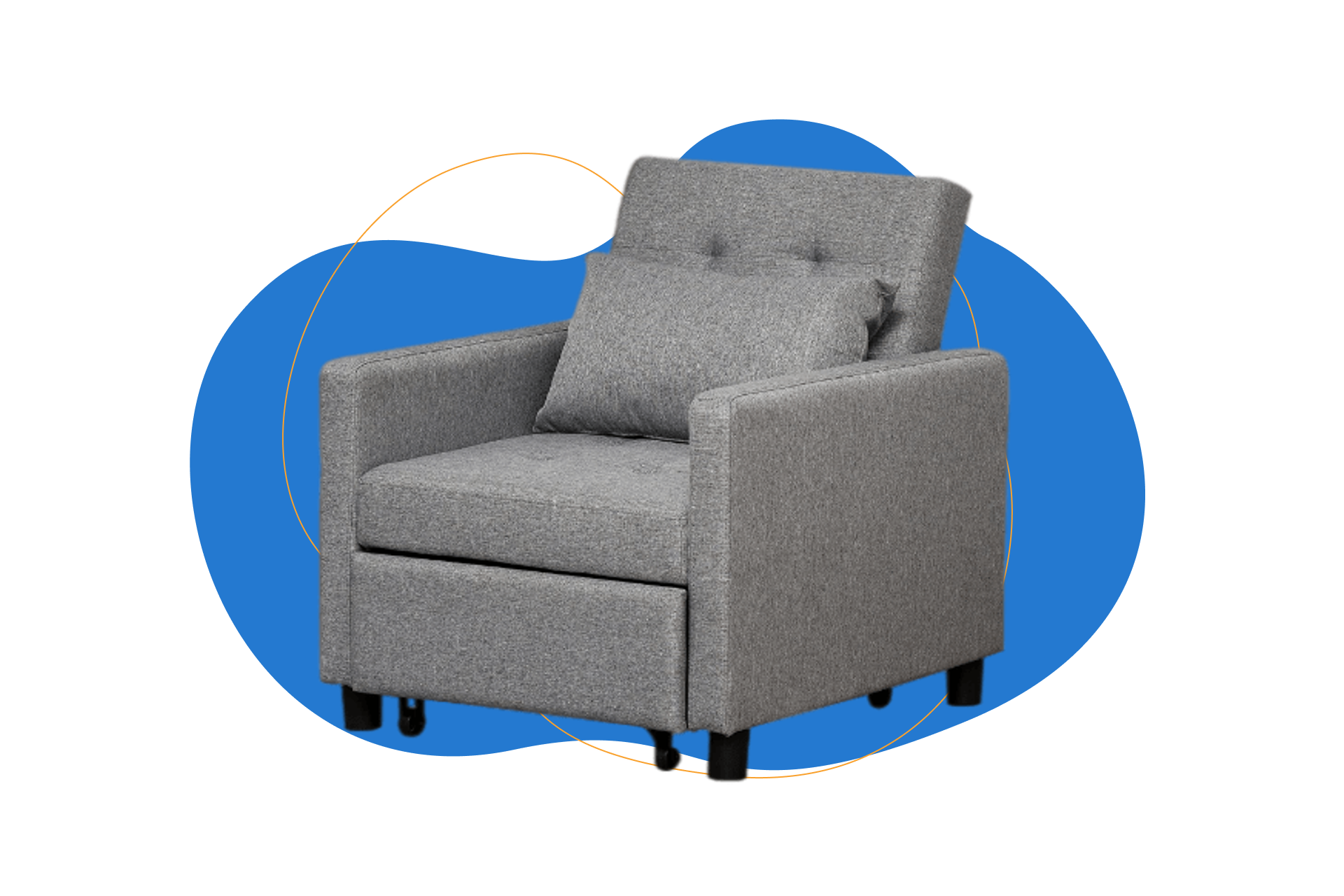 Sillón convertible en cama con ruedas de HOMCOM