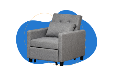 Sillón convertible en cama con ruedas de HOMCOM