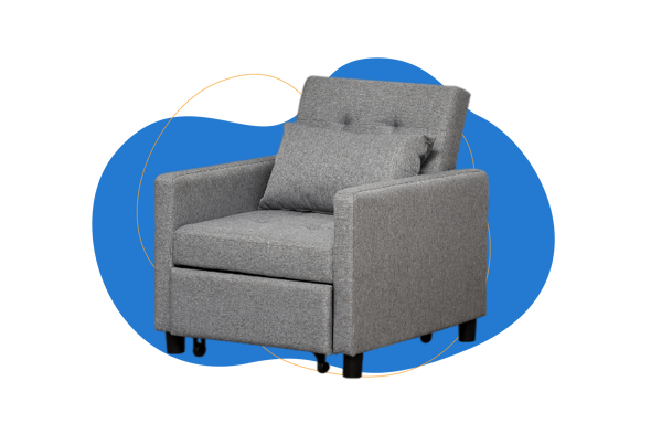 Sillón convertible en cama con ruedas de HOMCOM