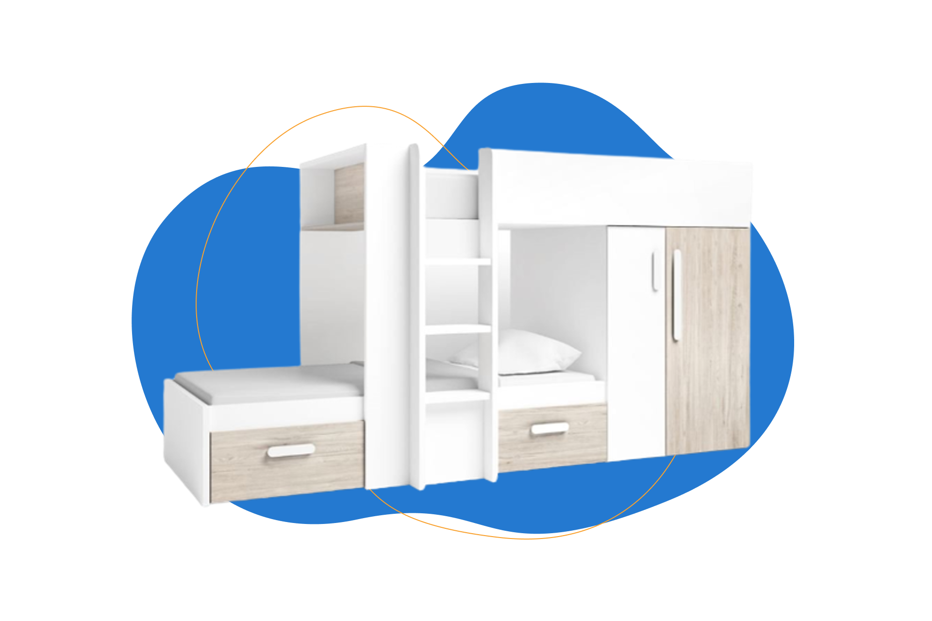 Conforama Cama Tren 90X190 con escalera LUPY 8K