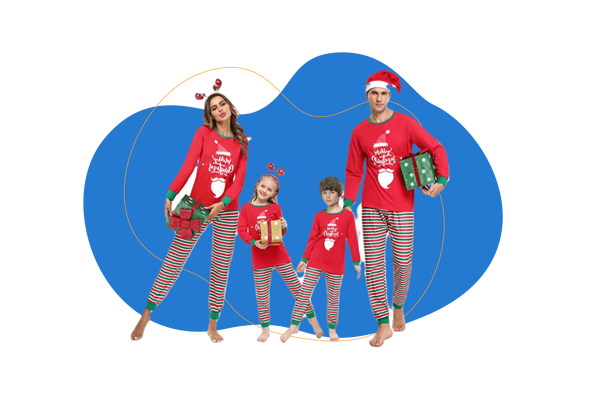 Irevial Pijamas de Navidad Familia Conjunto