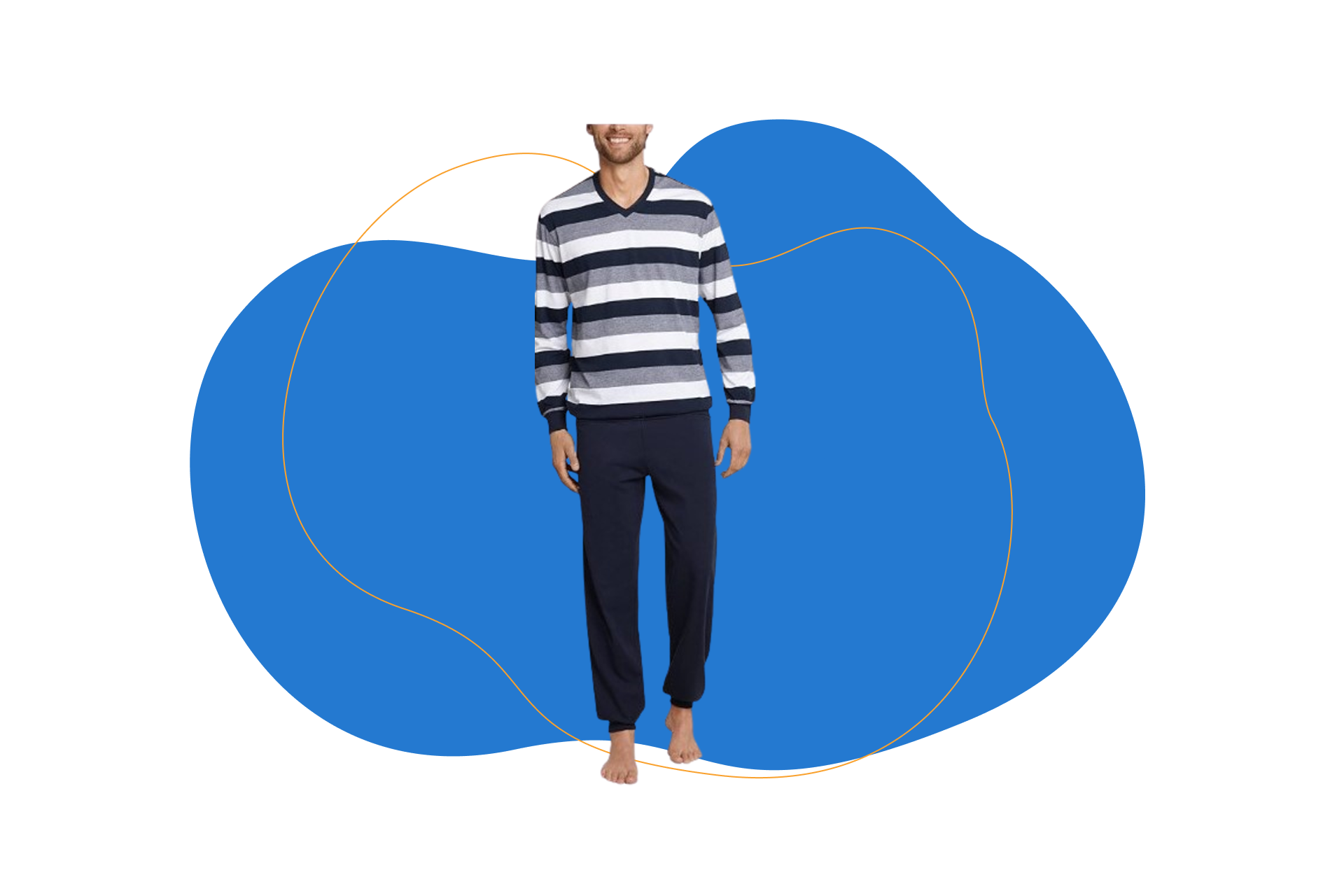 Pìjama de hombre de invierno con diseño a rayas