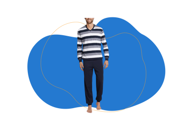 Pìjama de hombre de invierno con diseño a rayas