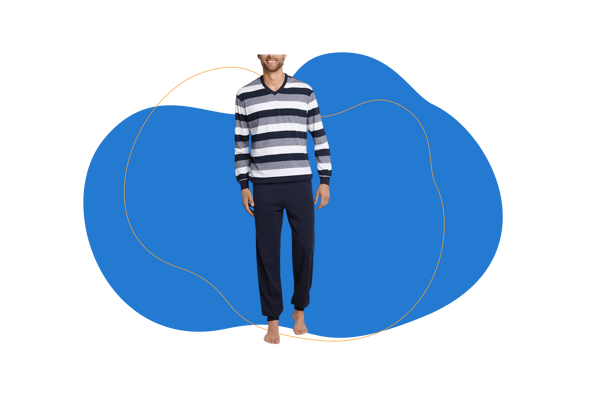 Pìjama de hombre de invierno con diseño a rayas