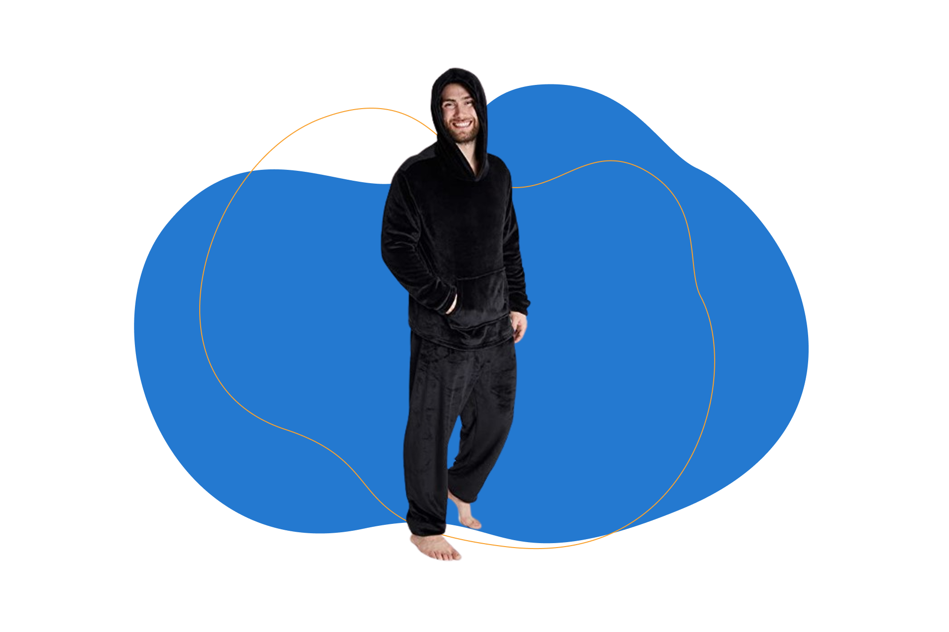 Pijama de hombre de forro polar con capucha