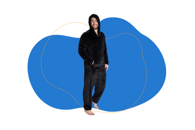 Pijama de hombre de forro polar con capucha