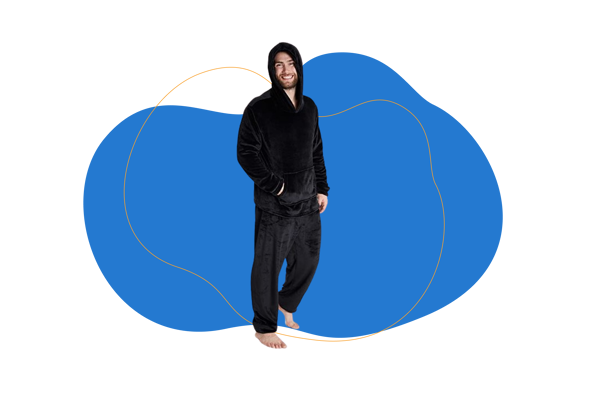 Pijama de hombre de forro polar con capucha