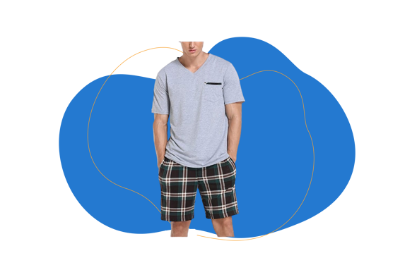 Pijama de hombre de verano de corte clásico