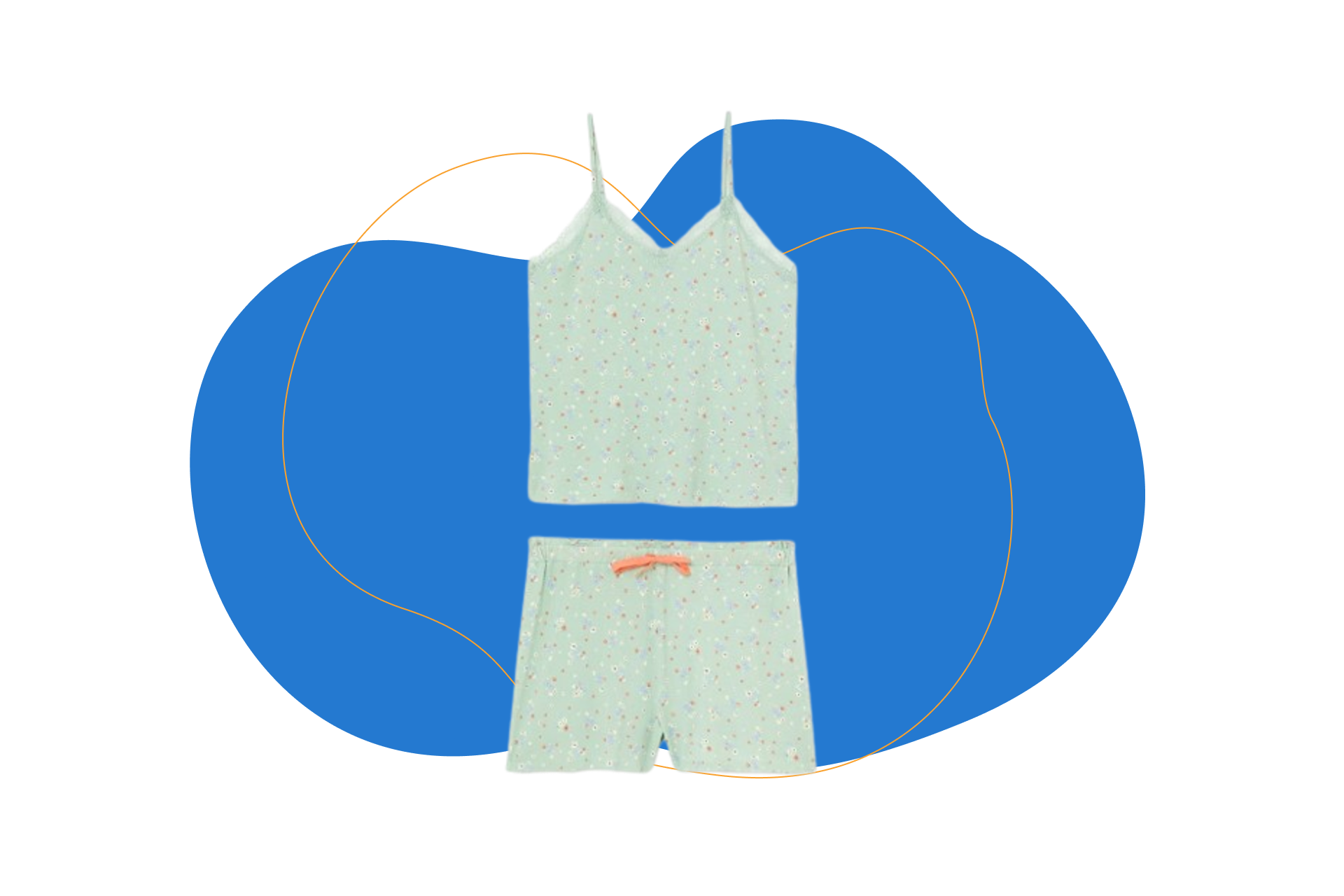 Pijama de mujer Pijama de mujer tirantes encaje lateral estampado Énfasis