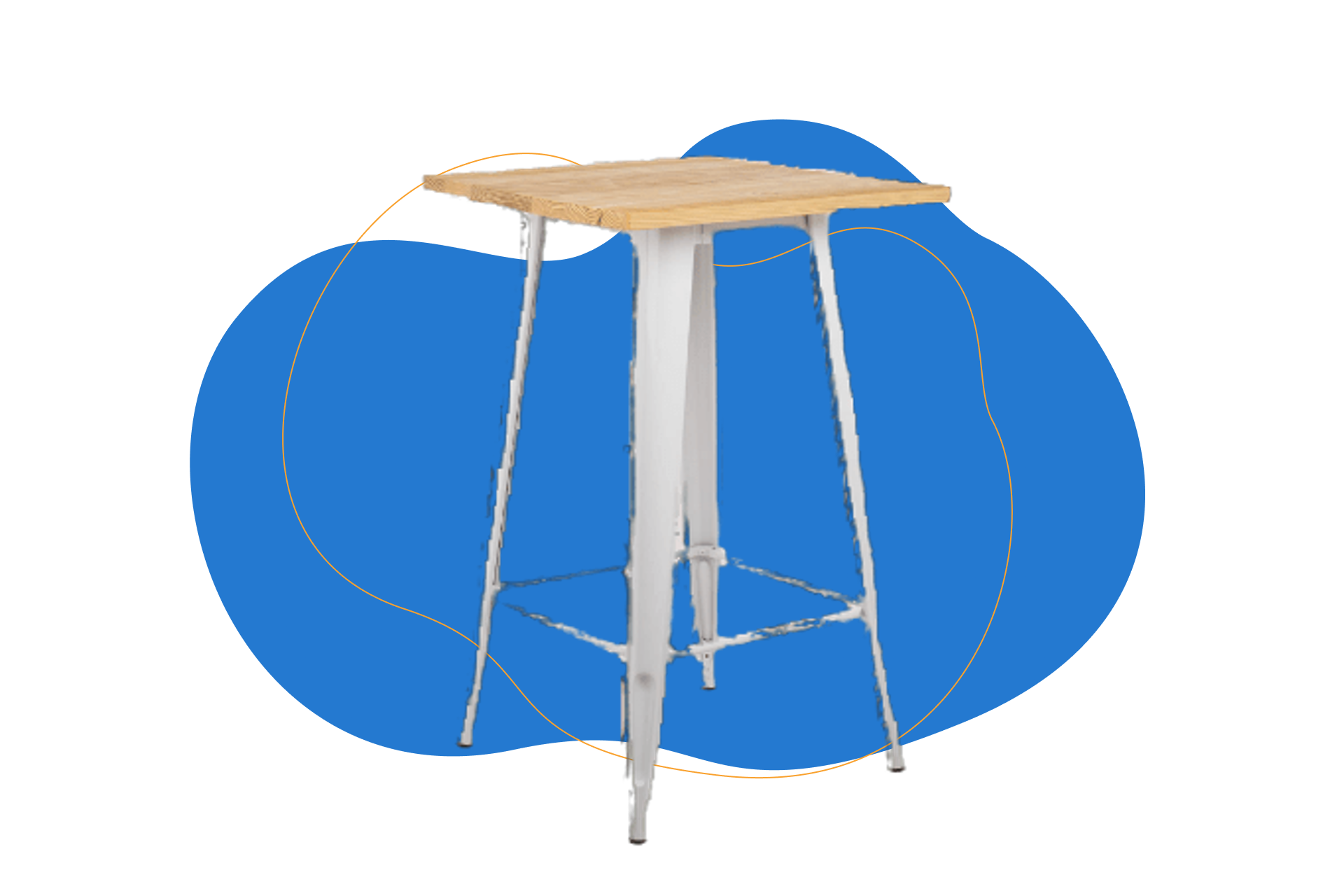 SKLUM Mesa Alta Cuadrada en Madera y Acero