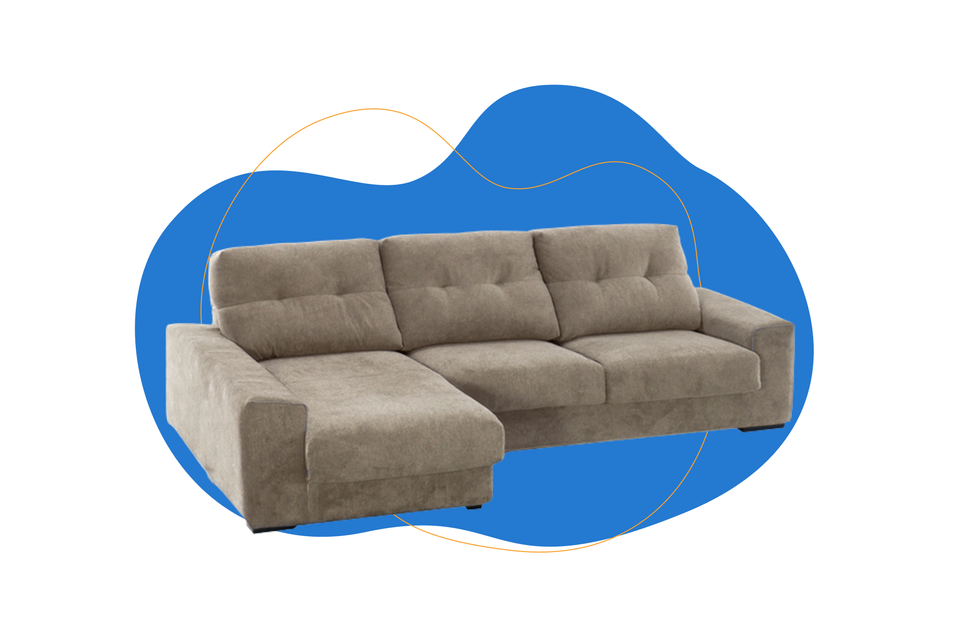 Sofá de 5 plazas con Chaise Longue izquierda Savoy