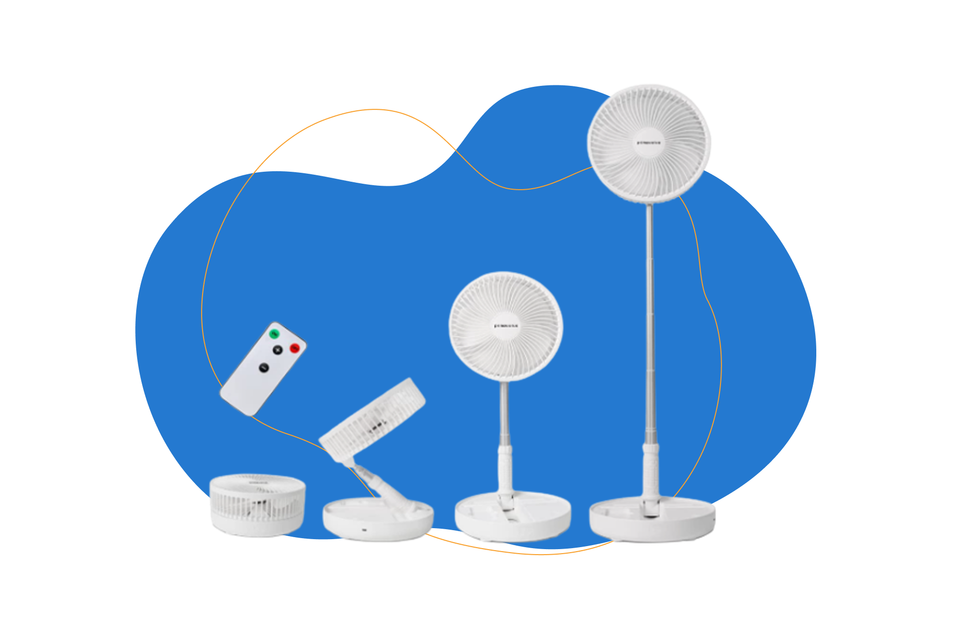 Ventilador de Pie Portátil Auto-rotación de Primevolve