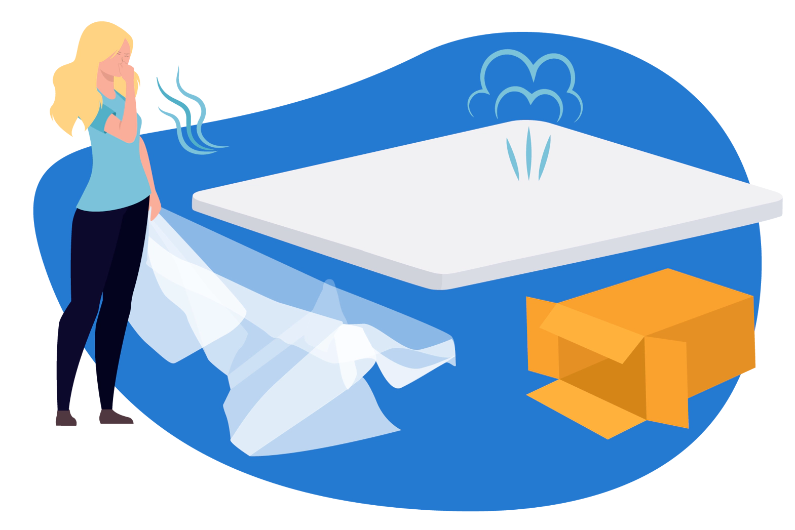 colchón enrollado olor