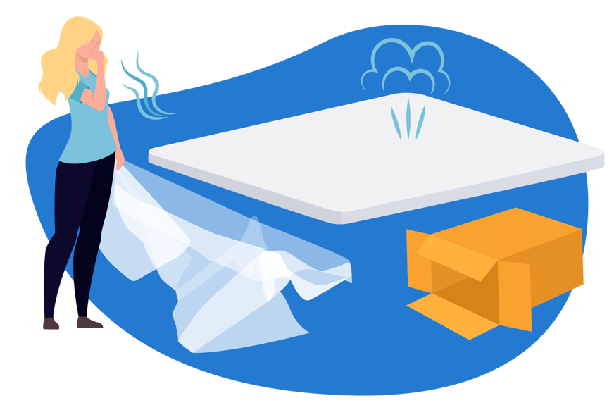 colchón enrollado olor